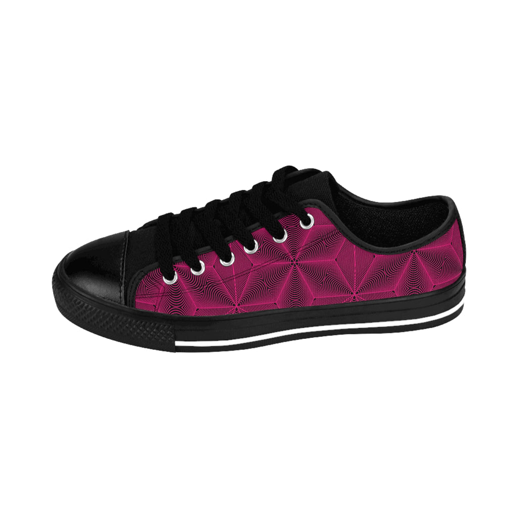 Asanoha Sacred Geometry Graphi Plum Canvas Sneakers