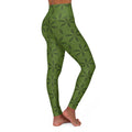 Asanoha Sacred Geometry Graphi / High Waisted Yoga Leggings / Green