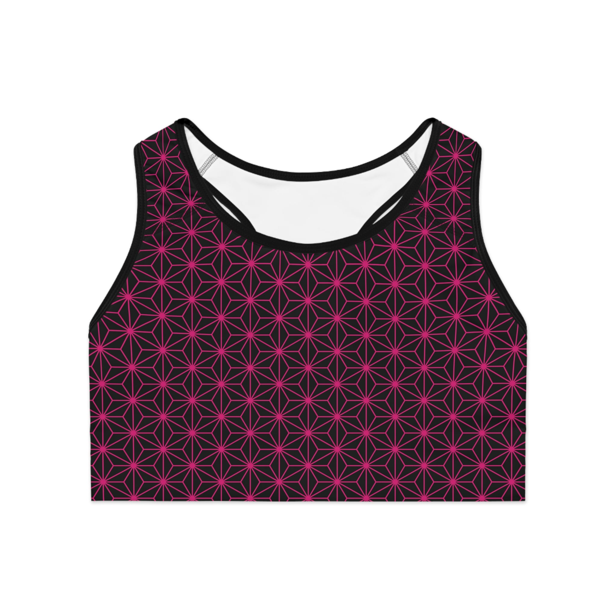 Asanoha Pattern / Stylish Sports Bra for Comfort and Performance / Pink