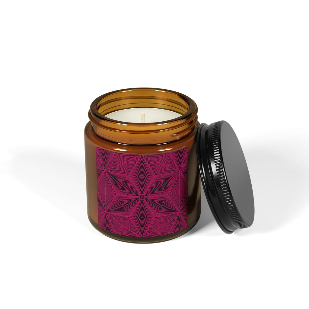 Asanoha Sacred Geometry Graphi Pink — Soy Candle (Scented, Multi-Size)