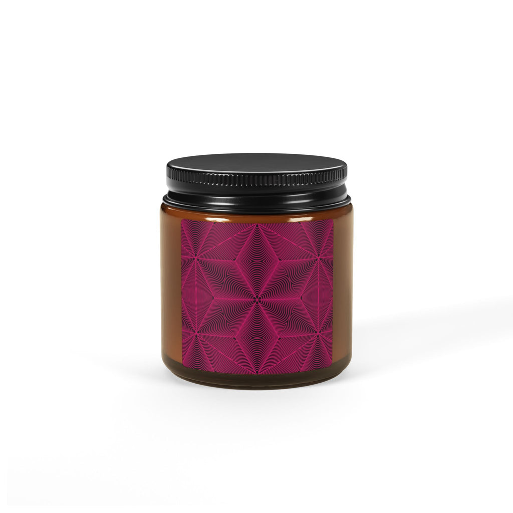 Asanoha Sacred Geometry Graphi Pink — Soy Candle (Scented, Multi-Size)