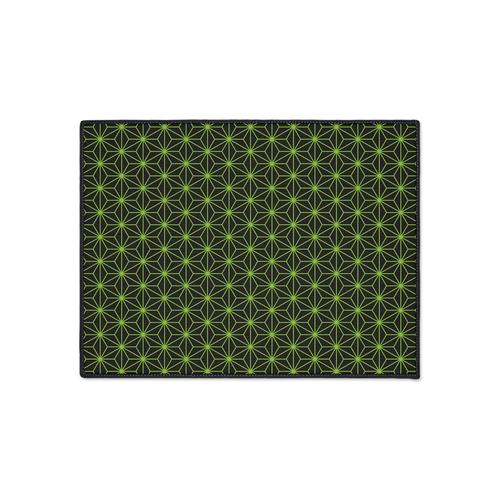 Asanoha Pattern Green Star Heavy-Duty Floor Mat