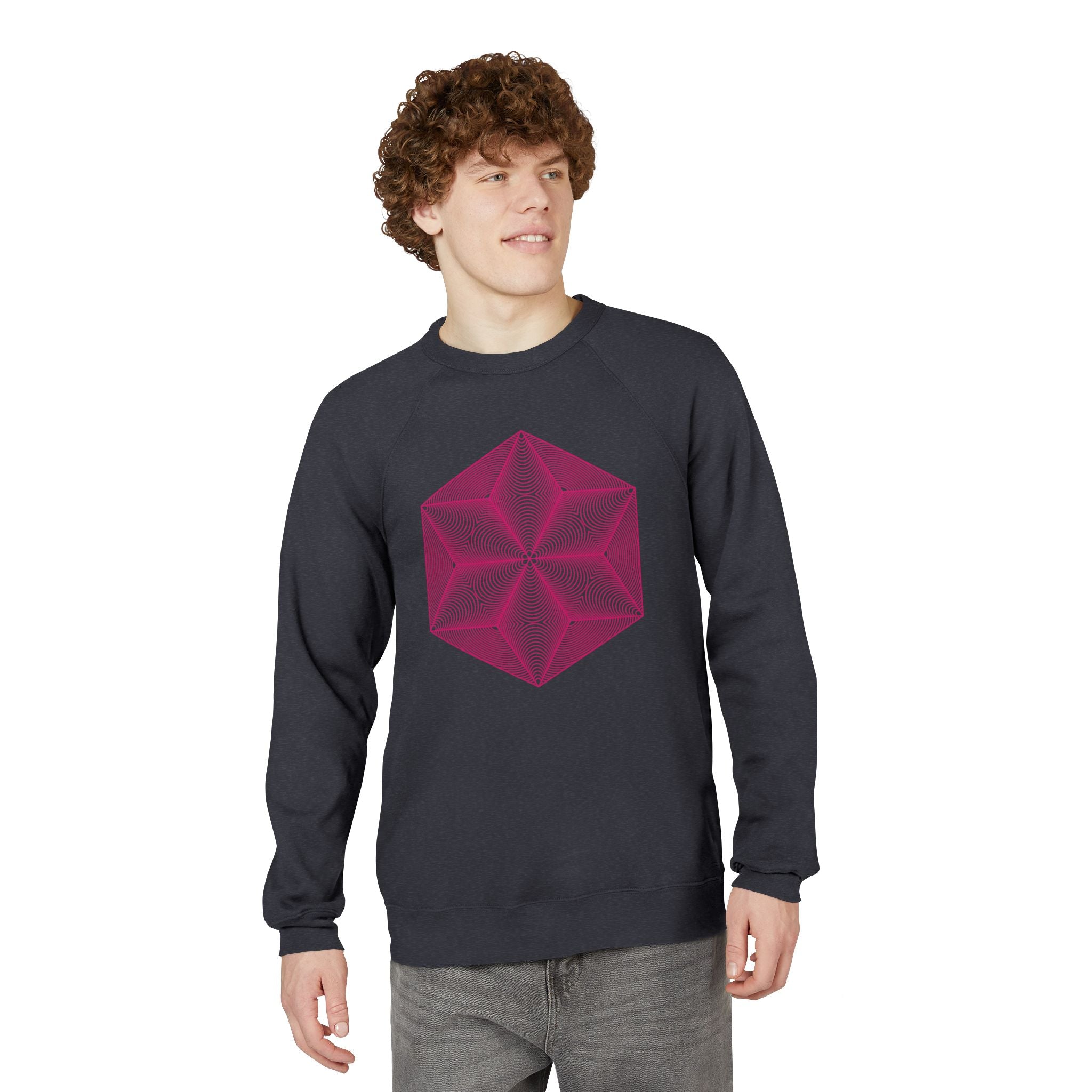 Asanoha Geometric Graphic Cozy Unisex Fleece Pullover for Relaxation