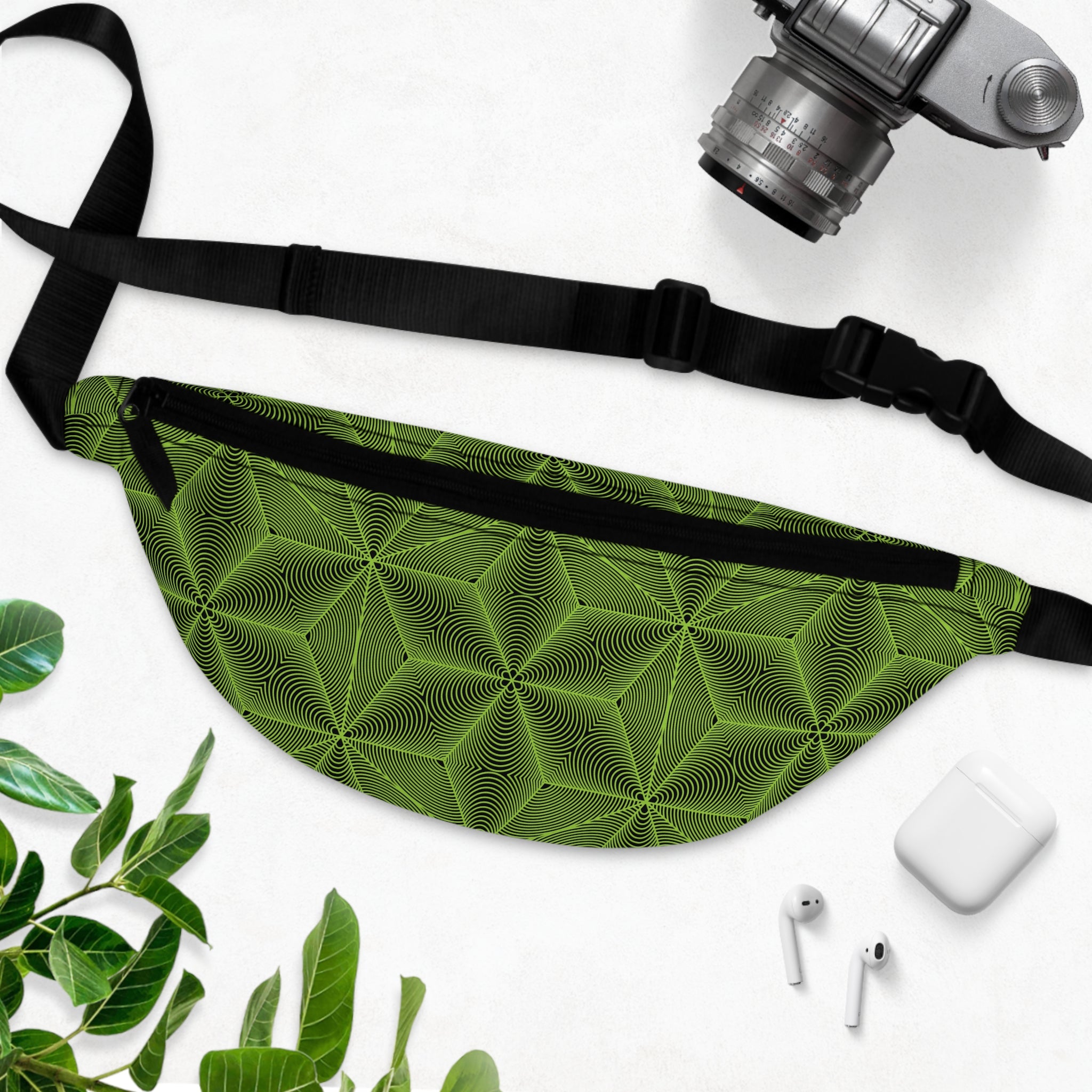 Asanoha Sacred Geometry Fanny Pack / Green