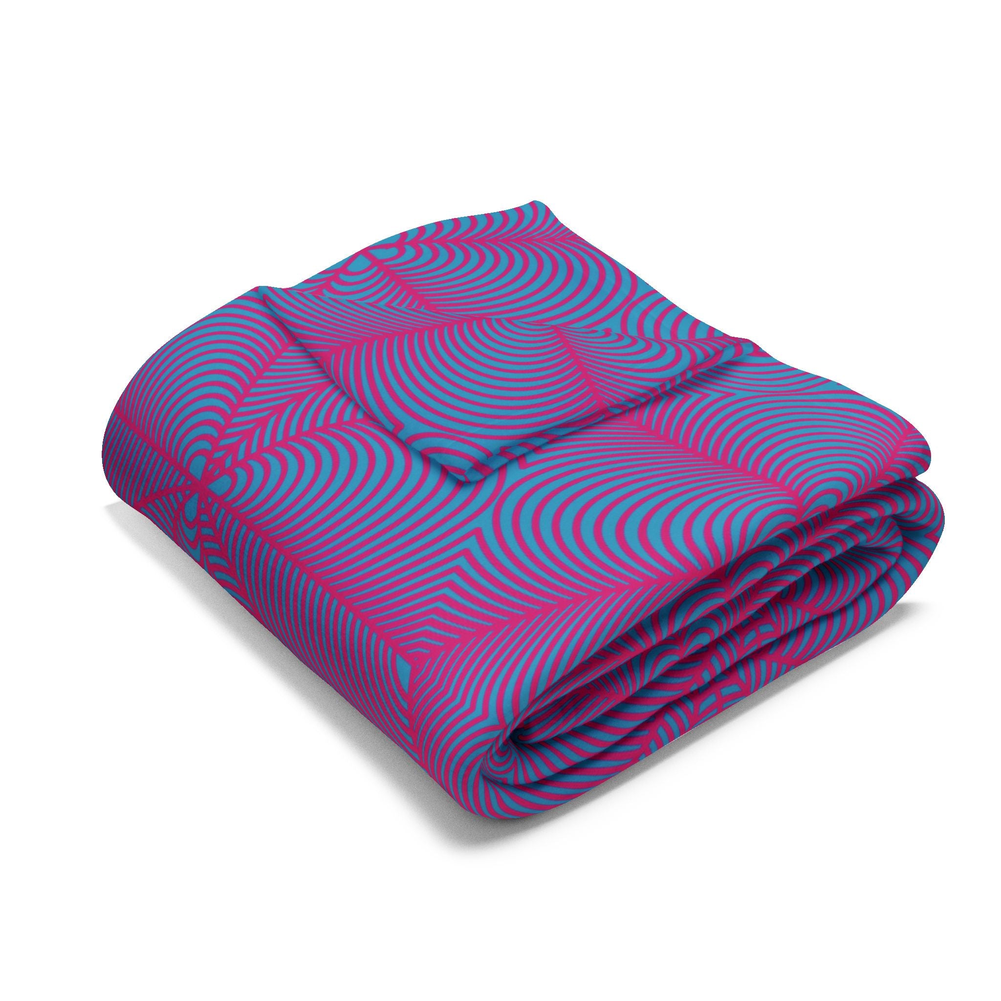 Arctic Fleece Blanket — Asanoha Sacred Geometry Graphi / Pink