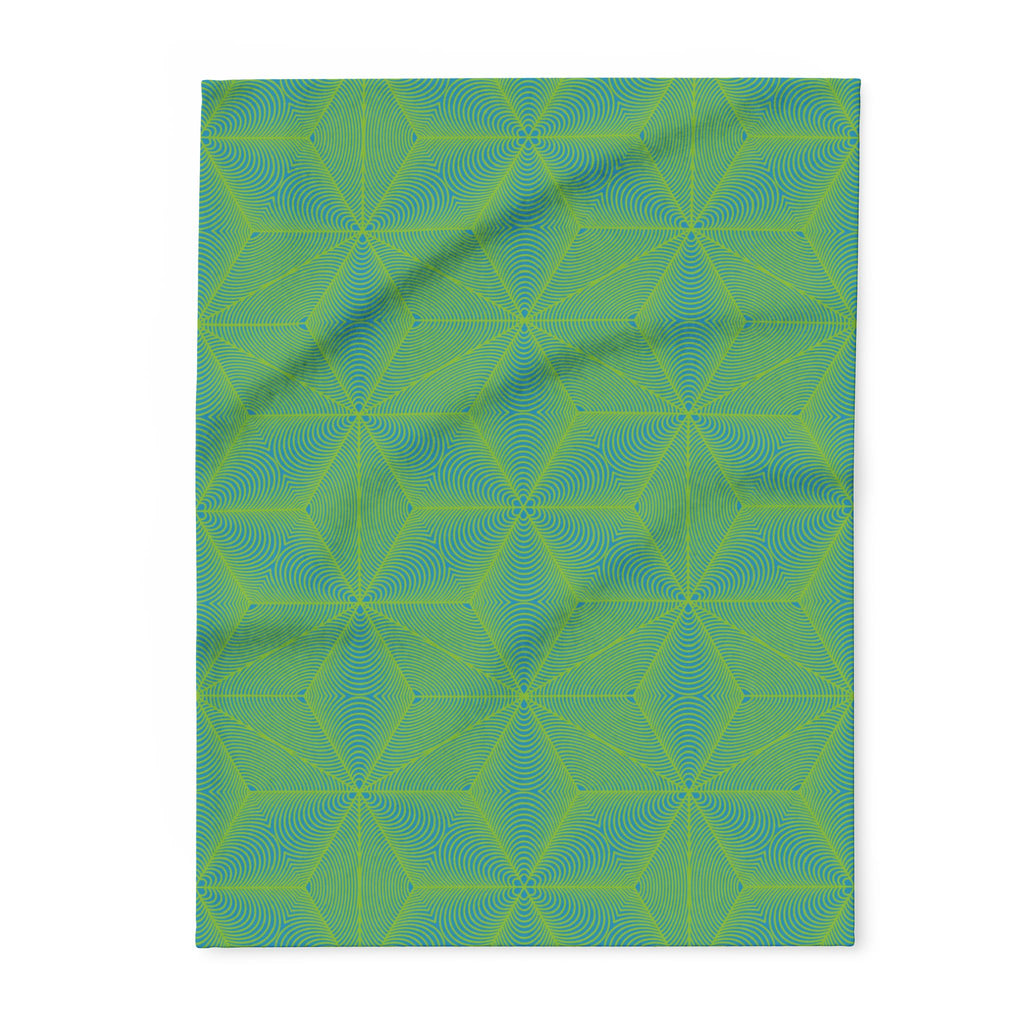 Arctic Fleece Blanket — Asanoha Sacred Geometry Graphi