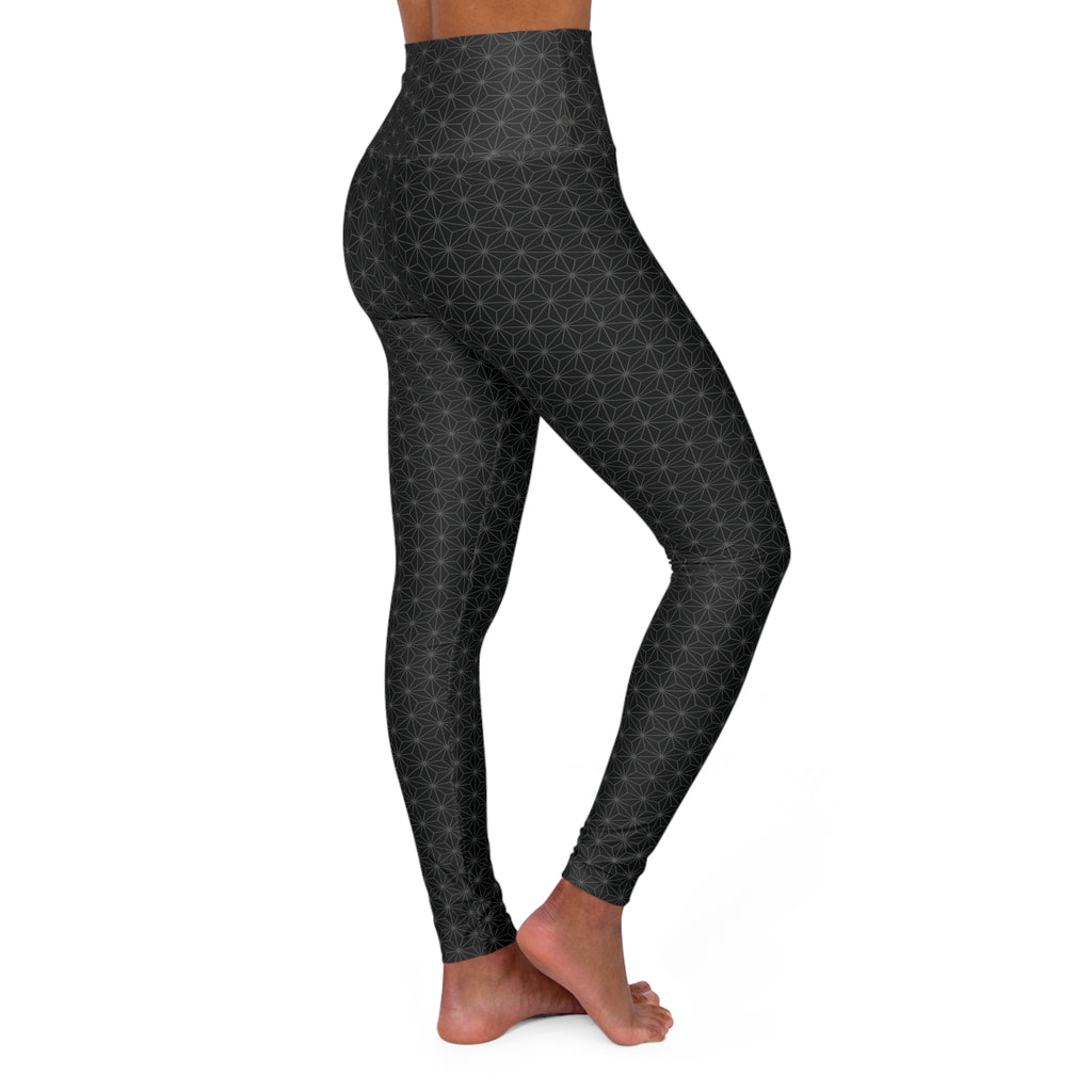Asanoha Pattern  / High Waisted Yoga Leggings - Stylish Fitness Bottoms for Active Lifestyle, Exercise, Yoga, Athleisure, Gift for Fitness Lovers