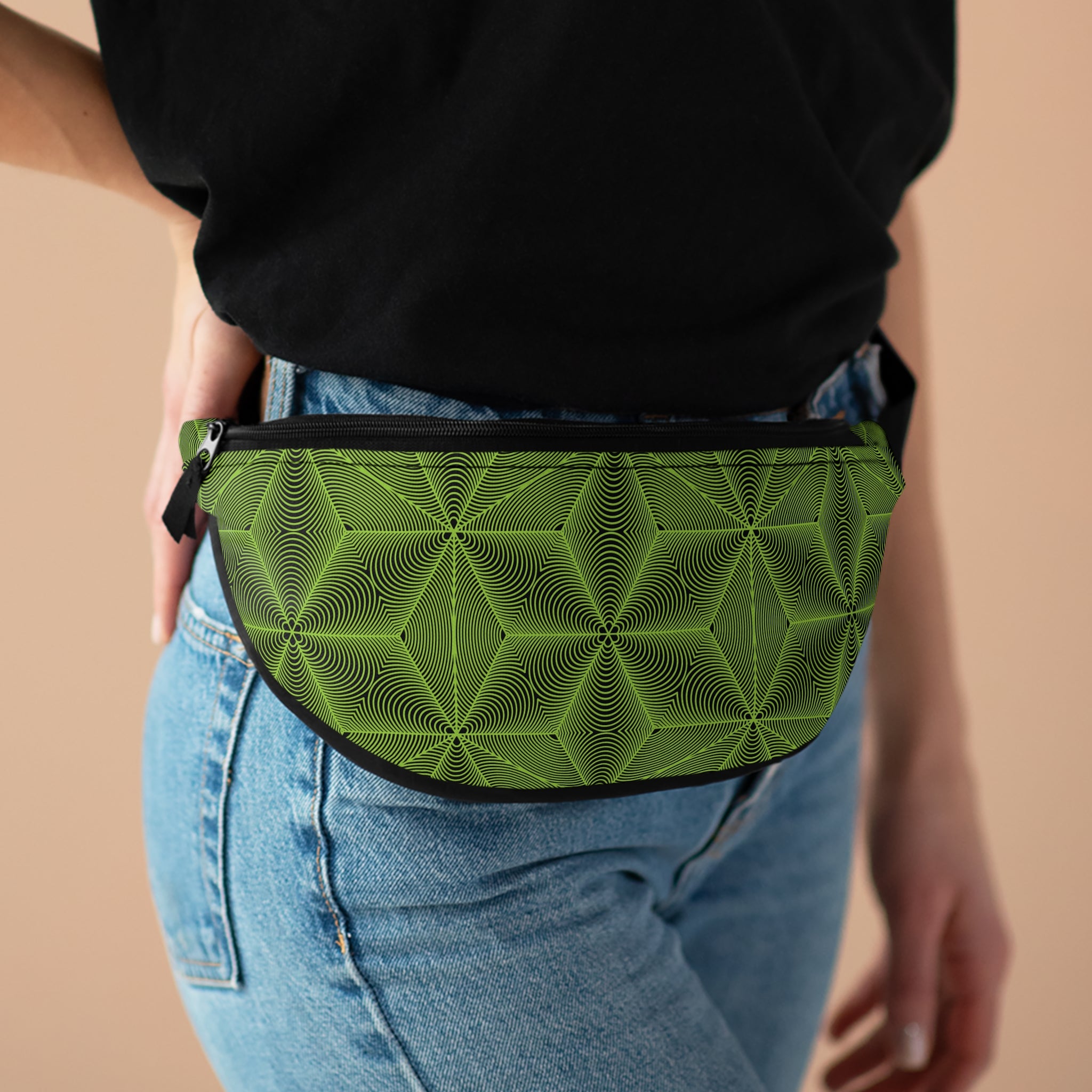 Asanoha Sacred Geometry Fanny Pack / Green