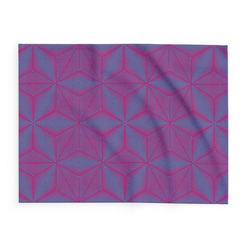 Arctic Fleece Blanket — Asanoha Sacred Geometry Graphi / Pink