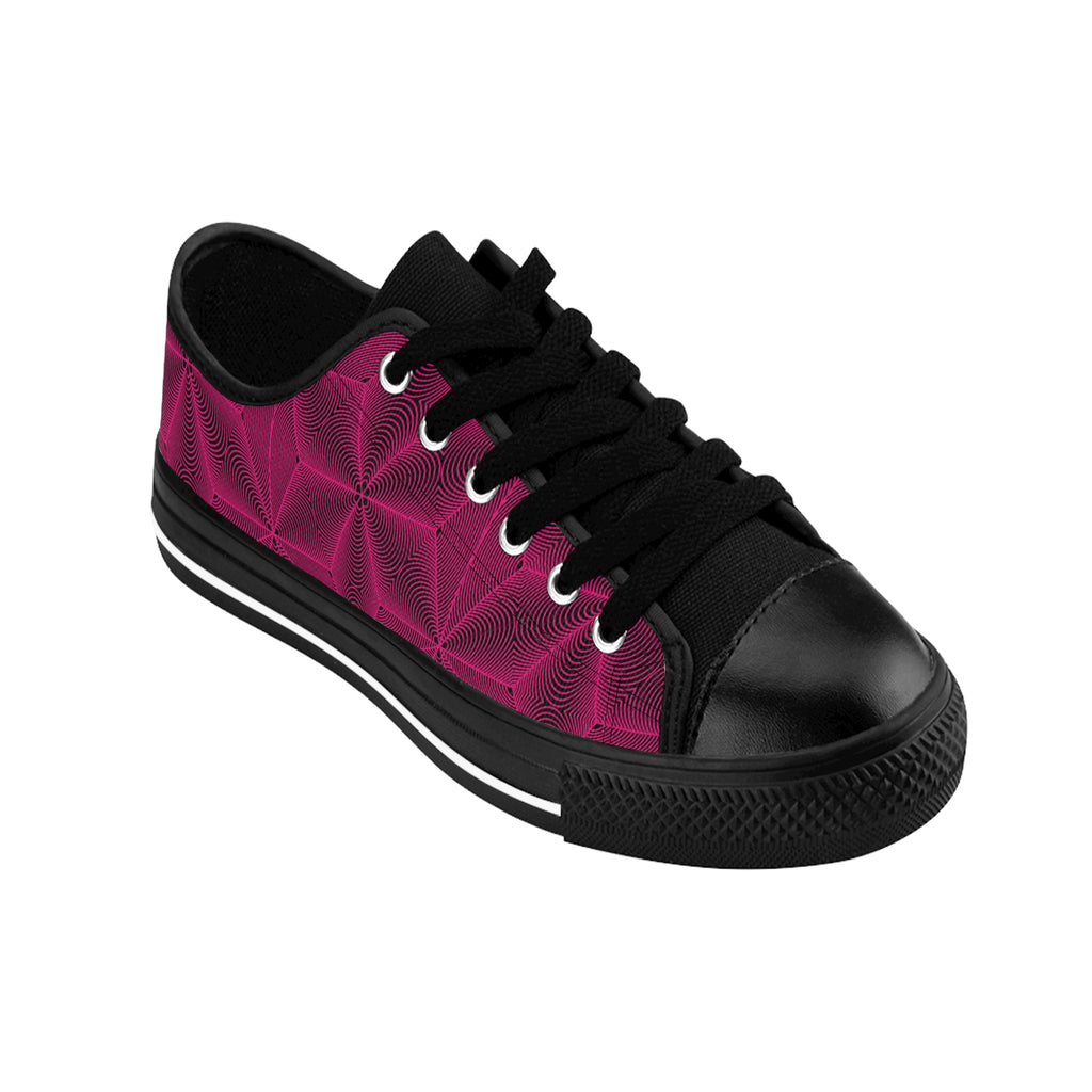 Asanoha Sacred Geometry Graphi Plum Canvas Sneakers