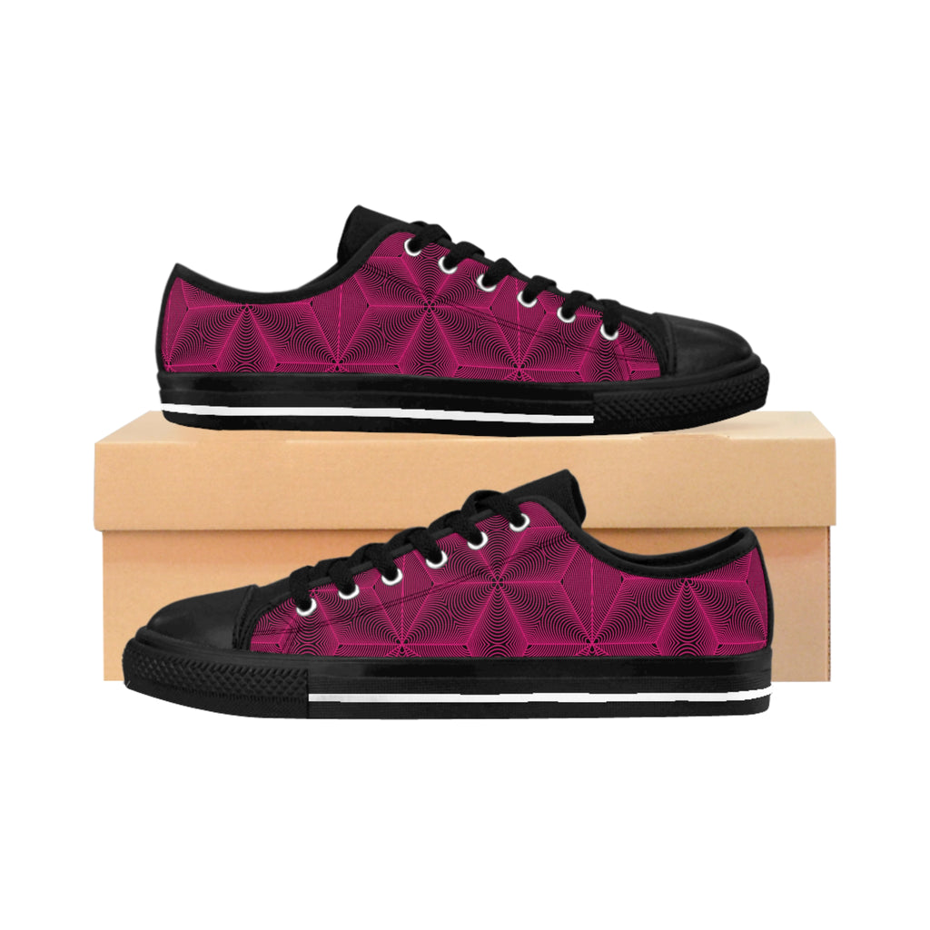 Asanoha Sacred Geometry Graphi Plum Canvas Sneakers