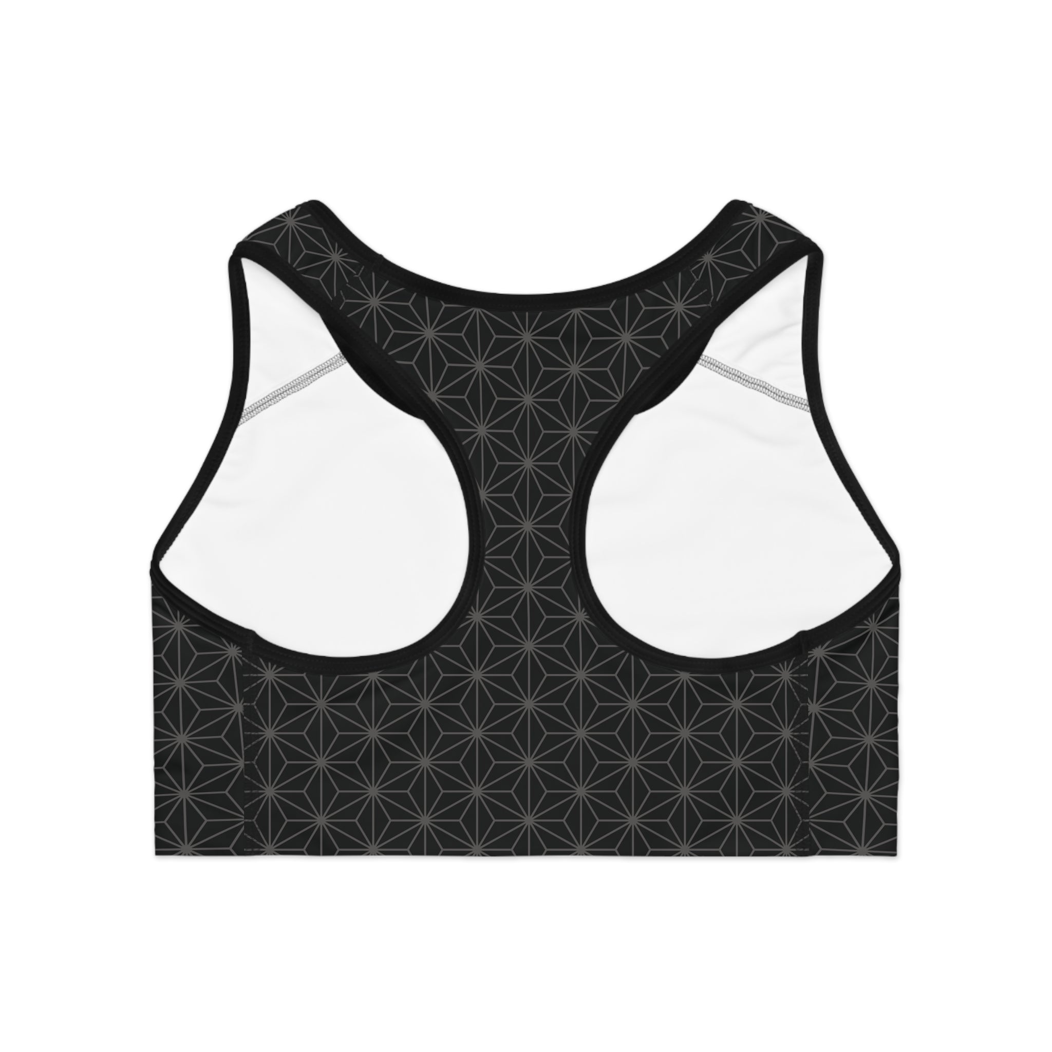 Asanoha Pattern / Stylish Sports Bra for Comfort and Performance / Black