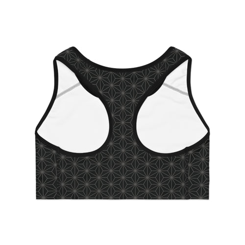 Asanoha Pattern / Stylish Sports Bra for Comfort and Performance / Black