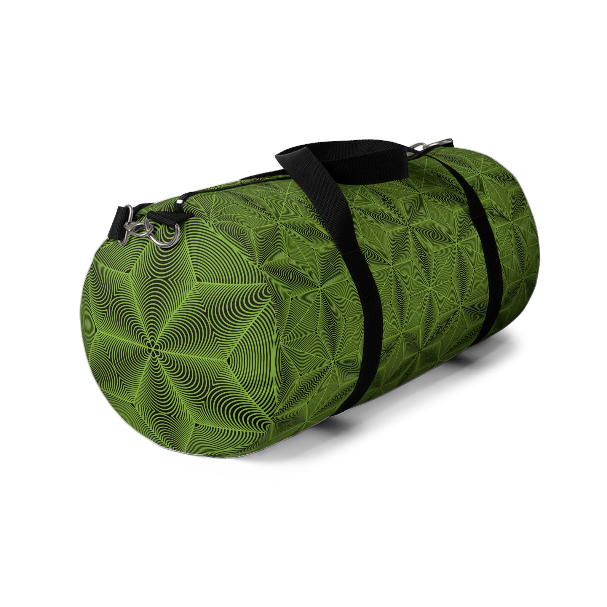 Asanoha Sacred Geometry Pattern Duffel Bag — Travel Gym Overnight Bag / Green