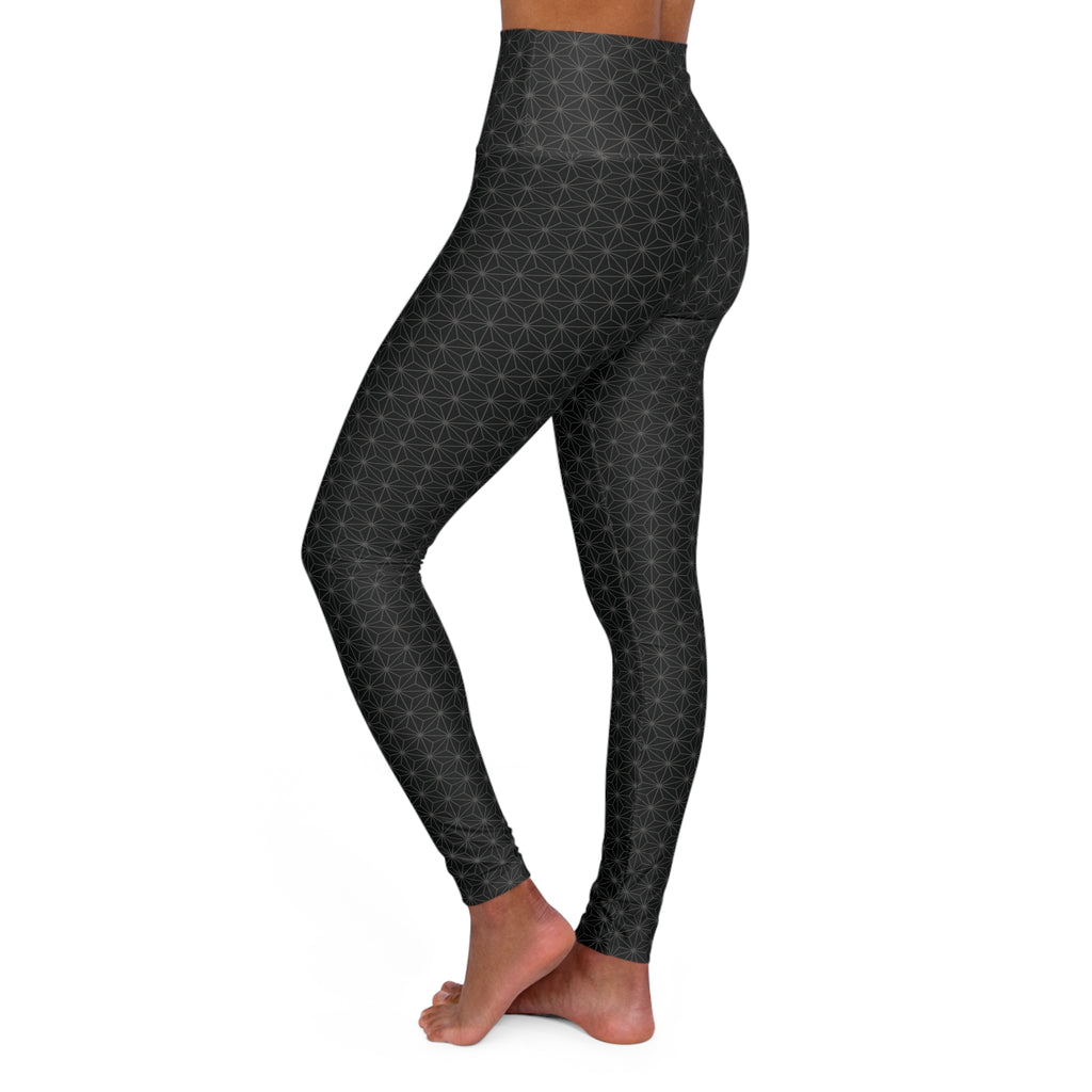Asanoha Pattern  / High Waisted Yoga Leggings - Stylish Fitness Bottoms for Active Lifestyle, Exercise, Yoga, Athleisure, Gift for Fitness Lovers