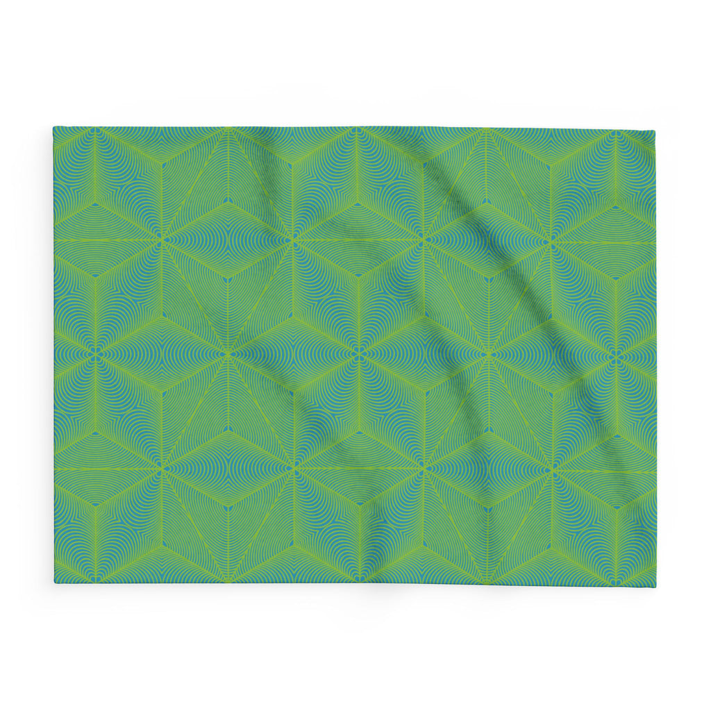 Arctic Fleece Blanket — Asanoha Sacred Geometry Graphi