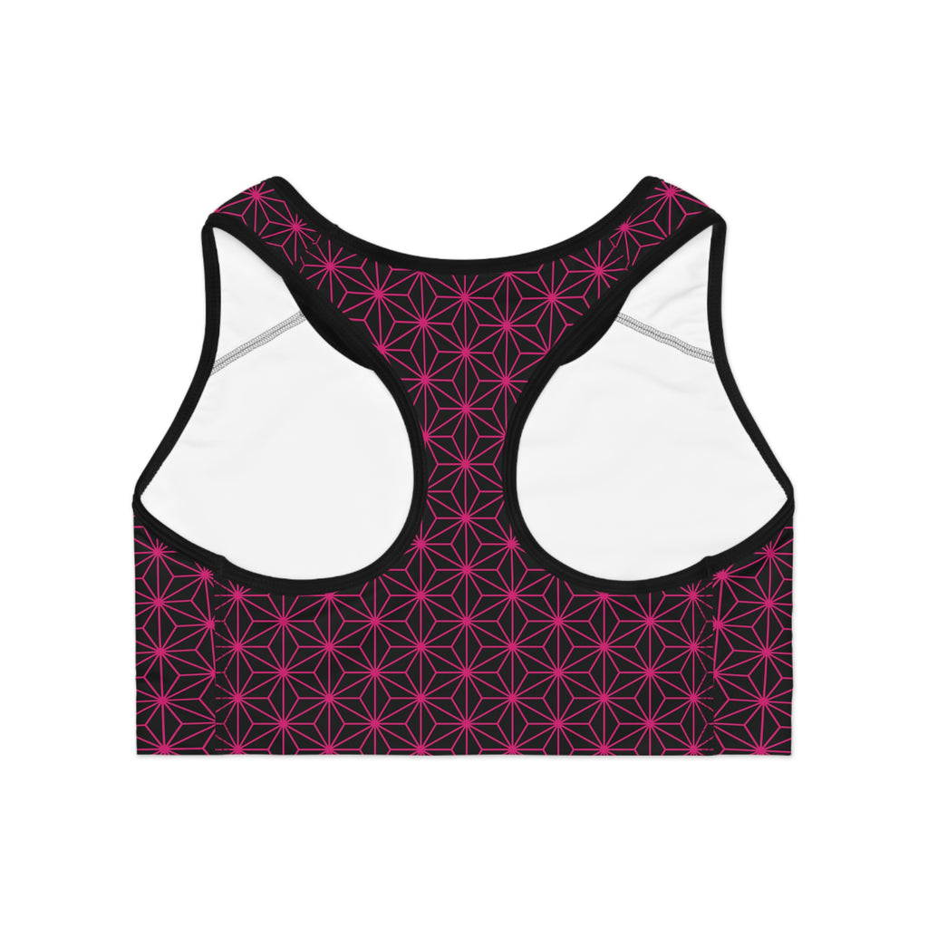 Asanoha Pattern / Stylish Sports Bra for Comfort and Performance / Pink