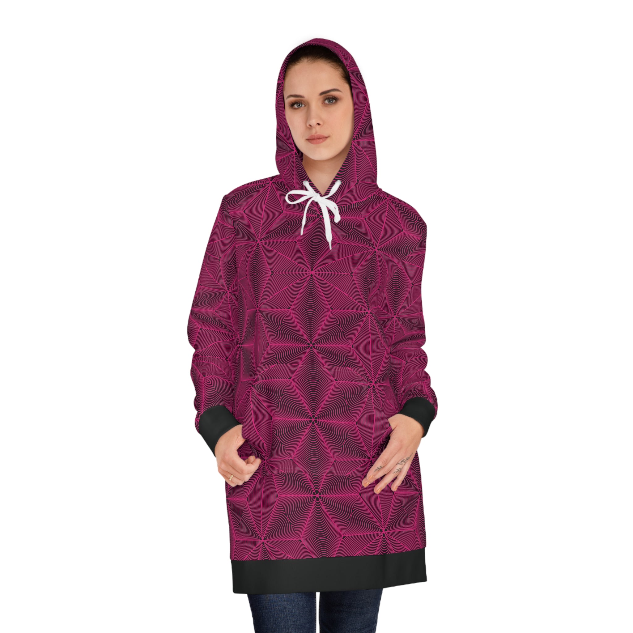 Asanoha Sacred Geometry Graphi Women's Hoodie Dress