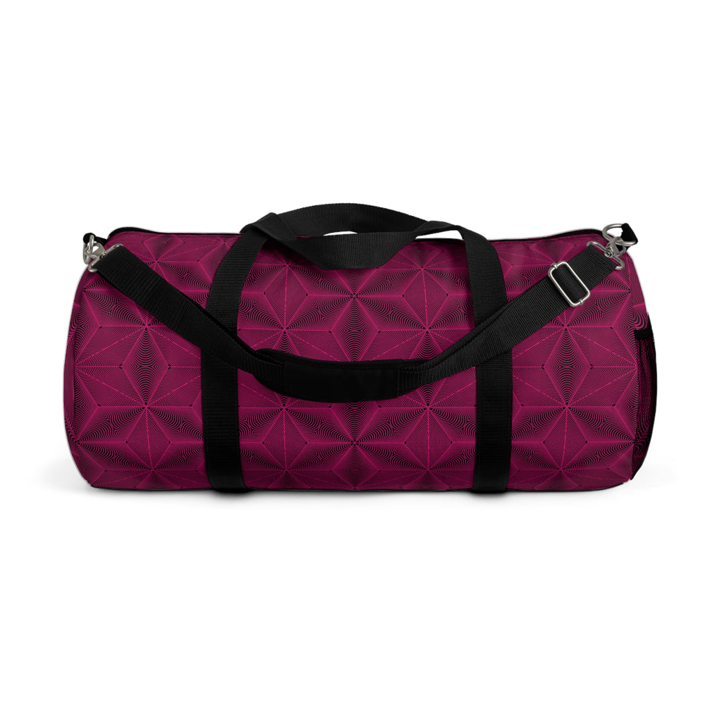 Asanoha Sacred Geometry Pattern Duffel Bag — Travel Gym Overnight Bag / Pink