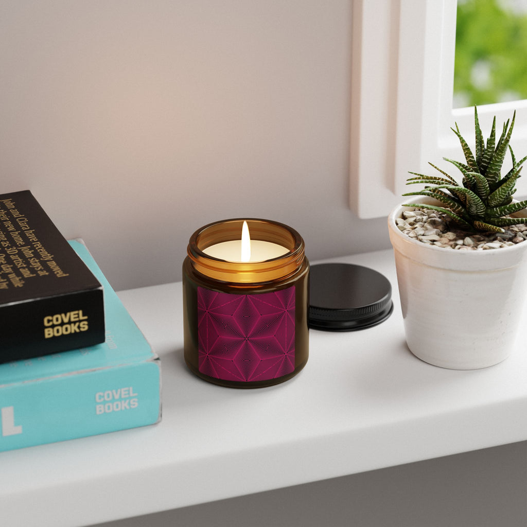 Asanoha Sacred Geometry Graphi Pink — Soy Candle (Scented, Multi-Size)