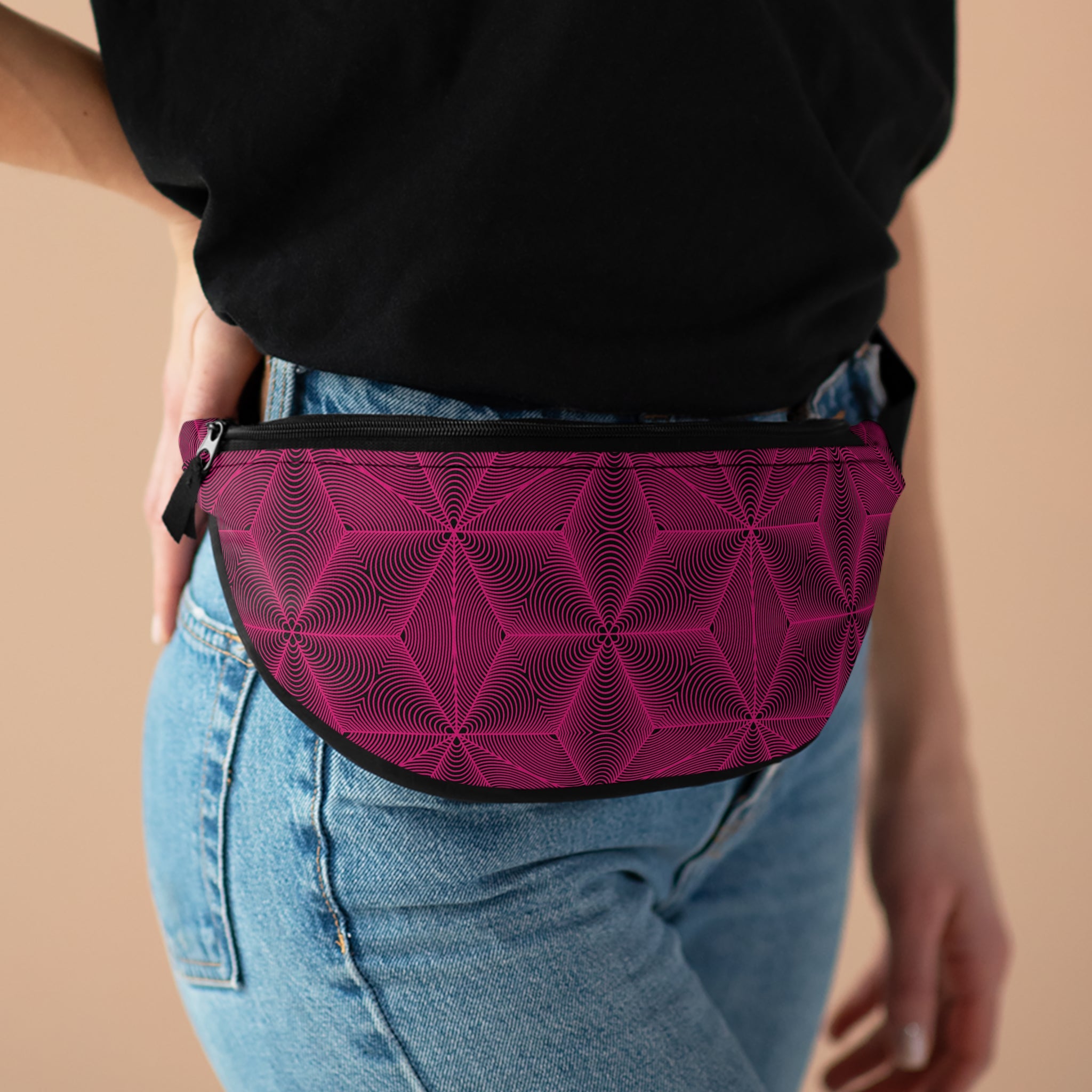 Asanoha Sacred Geometry Fanny Pack / Pink
